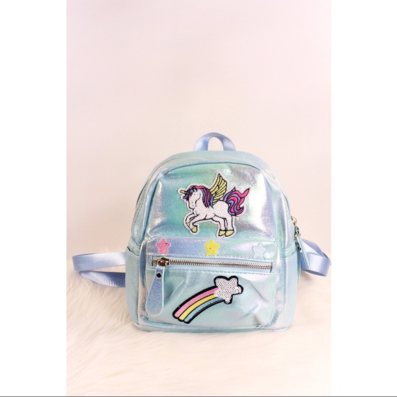 girls holographic unicorn mini backpack Academy Beauty Gold Unicorn Sequin Cute Backpack Holographic School Backpacks Girls Unicorn Heart Print Holographic